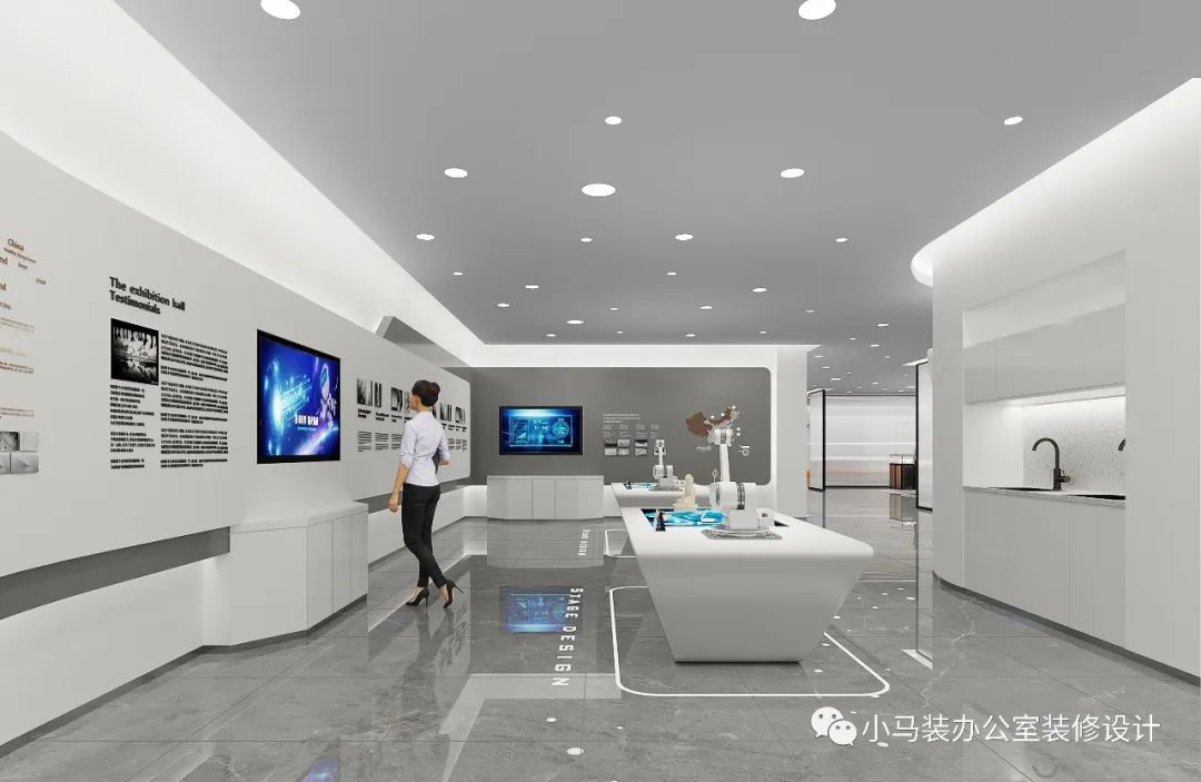 ▲小马装 | 独栋办公楼装饰项目 一楼展厅 2023